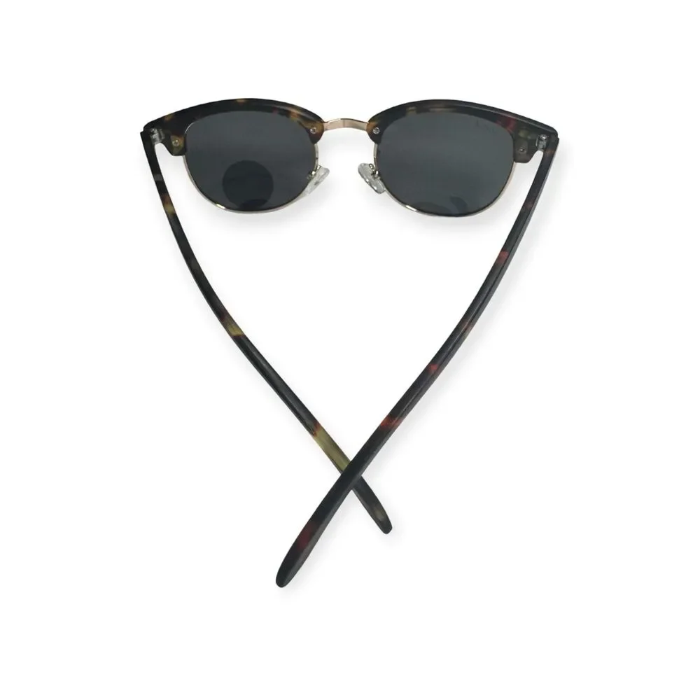 VNDA Tortoise Shell Polarized Sunglasses Gray Round Lenses w/ Case New